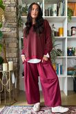 Sunday Morning Chill Sweatshirt Burgundy & Chocolate